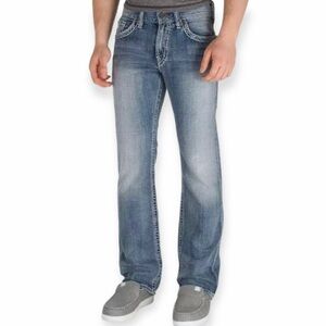 Silver Jeans 34x32 Nash Straight Leg 30” Inseam Mens Cotton Jeans Flap Pockets